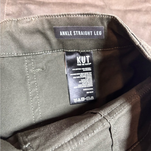 KUT from the Kloth | Ankle Straight Leg Pants in Green | Sz 12 - Picture 7 of 11
